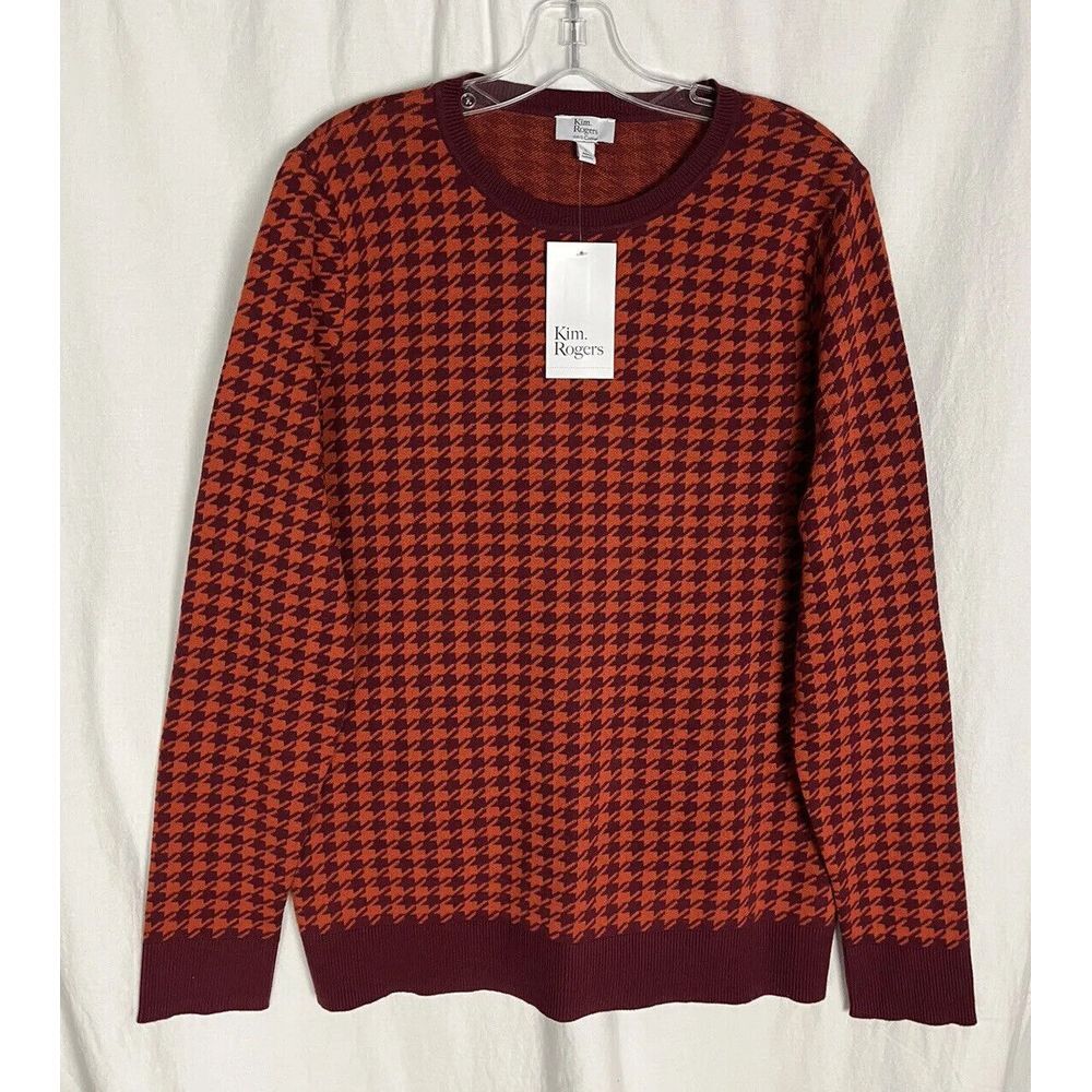 KIM ROGERS | Women's Crew Knit Pullover‎ Cotton Sweater Size L